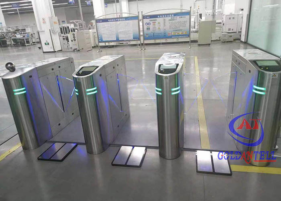 Professional Automatic Flap Turnstiles Gates Stainless Steel 304 For 3 Meter Long Entrance