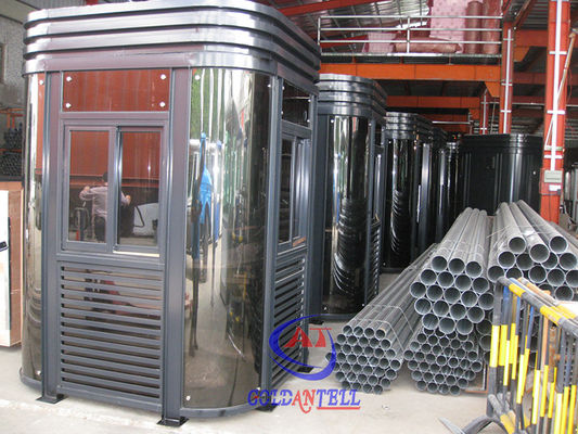 Tempered Glass Police sentry shed With Ticket Windows , Working Desk , Electricity , Light