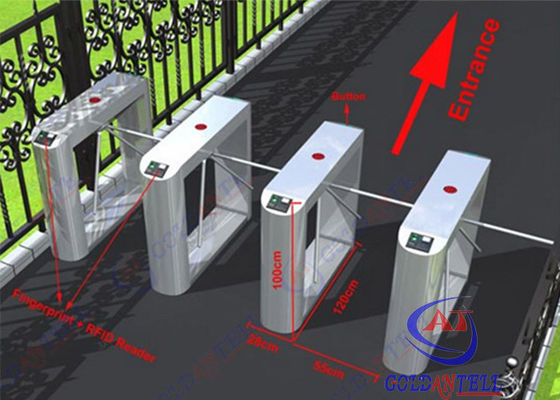 Office Building electronic Tripod Half Height Turnstiles Gate With RFID Fingerprint Reader