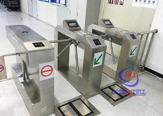 Intelligent Drop Arm Tripod Turnstile HS Code Mechanism With Rfid Card Readers