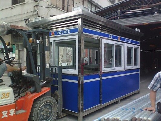 Insulation Outdoor Kiosk Security Guard Booths Easy Assembly , Custom Size