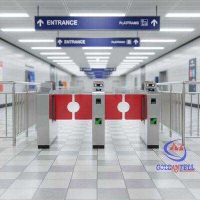 CE Certified SUS304 Integrated Face Recognition QR RFID Swing Barrier Gate High Speed Access Control Turnstile for Metro Airport