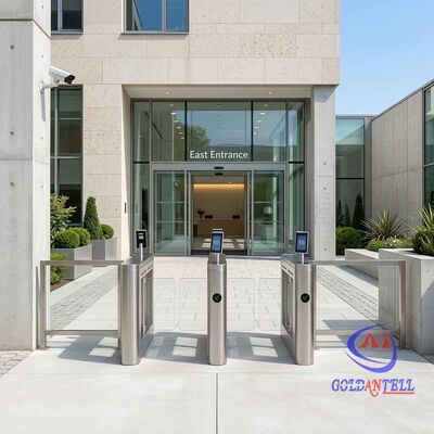 Bespoke Crest Retractable Wing Portal for Optical e-Ticket & Smartphone Wave in Commercial Atrium CE